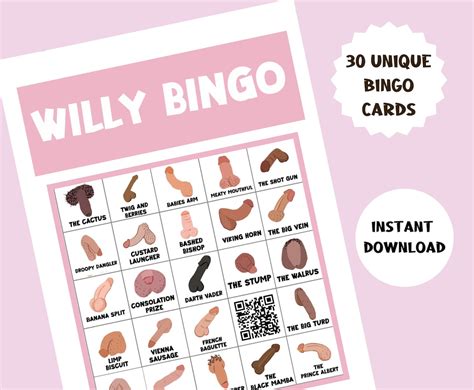 Penis Bingo Card